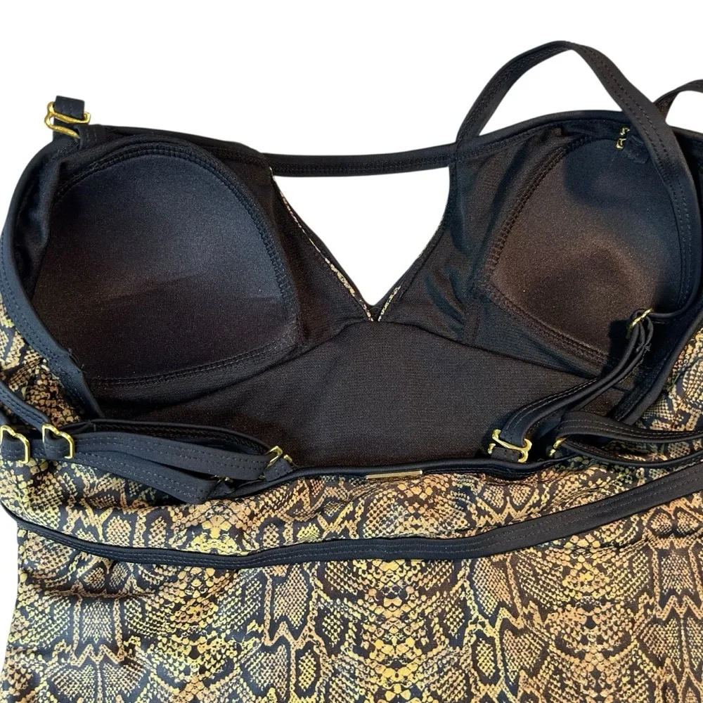 NEW Nicole Miller Swimsuit One Piece Snakeskin Print Size Small New Without Tags